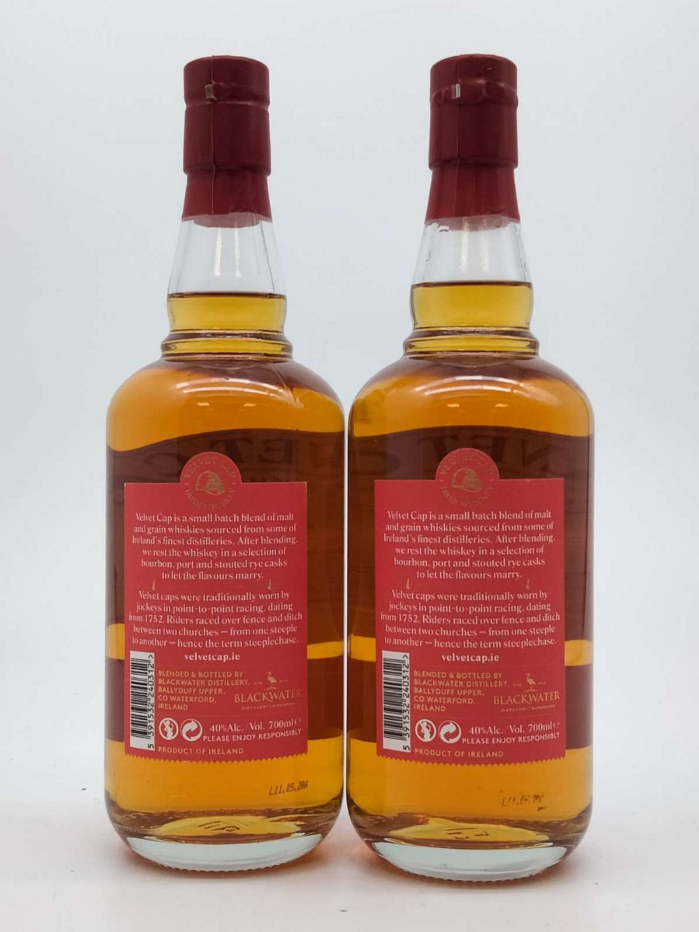 Velvet Cap Irish Whiskey, Triple Online Cask Bidders | | Auction Platform (2 lot) joint Whiskey bottle Whiskey Irish